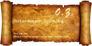 Ostermayer Zulejka névjegykártya